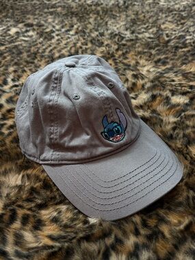 Gray Stitch Embroidered Cotton Baseball Cap